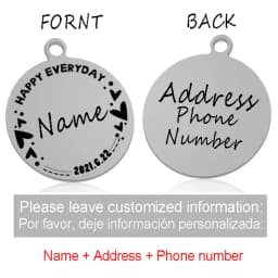 Custom Personalized Cat Dog ID Circle Tag Collar Pendant Engraved Pet Necklace Chain Charm Supplies For Tag Name Products