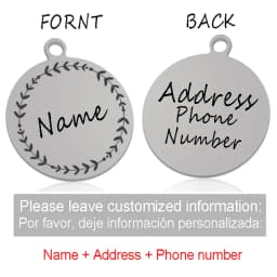 Custom Personalized Cat Dog ID Circle Tag Collar Pendant Engraved Pet Necklace Chain Charm Supplies For Tag Name Products