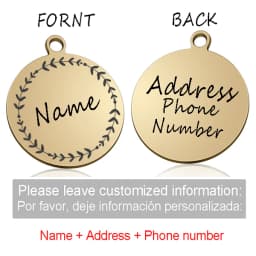 Custom Personalized Cat Dog ID Circle Tag Collar Pendant Engraved Pet Necklace Chain Charm Supplies For Tag Name Products