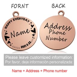 Custom Personalized Cat Dog ID Circle Tag Collar Pendant Engraved Pet Necklace Chain Charm Supplies For Tag Name Products