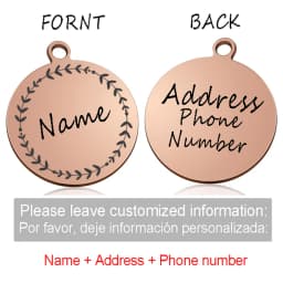 Custom Personalized Cat Dog ID Circle Tag Collar Pendant Engraved Pet Necklace Chain Charm Supplies For Tag Name Products