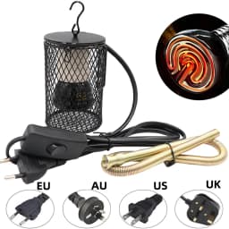 Ceramic Heating Lamp Bulb with Protective Cover Against Scalding No Light Emitting Heater for Reptile Poultry Livestock