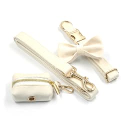Personalized Dog Harness Collar Name Customized Velvet Collar Bow Leash for Small Medium Large Dogs Poop Bag Dispenser Pouch