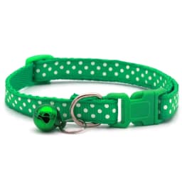 Adjustable Cute Wave Point Dog Kitten Cat Collar with Bell Polyester Buckle Collars for Small Dogs Kitten Accessories Supplies