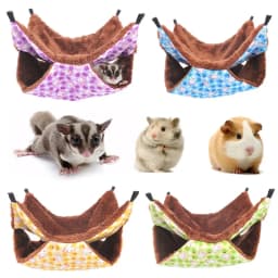 Hamster Hammock Double Layer Thick Plush Hanging Sleeping Bag Keep Warm Cotton Nest for Totoro Guinea Pig Pet Winter Supplies