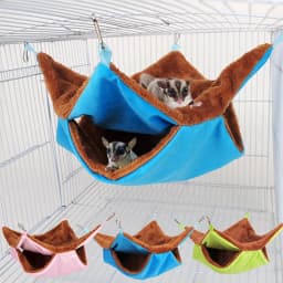 Hamster Hammock Double Layer Thick Plush Hanging Sleeping Bag Keep Warm Cotton Nest for Totoro Guinea Pig Pet Winter Supplies