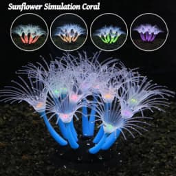Simulation Silicone Coral Fish Tank Decorations Aquarium Landscape Supplies Aquatic Plant Sunflower Fluorescence Ornaments