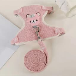 Rabbit Harness Leash Breathable Dog Walking Harness Anti Pull Adjustable Vest for Small Animals Hamster Guinea Pig Ferret Kitten