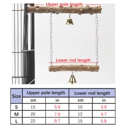 Pepper Wood Parrot Stand Pole Double Layer Toy for Bird Tiger Skin Claw Grinding Beak Grinding Stand Pole Bird Cage Accessories
