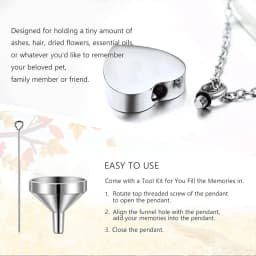 Cremation Jewelry for Ashes Always in My Heart Stainless Steel Heart Pet Paw Keepsake Pendant Memorial Urn Necklace