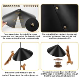 18 inch Squirrel Baffle Wrap Around Squirrel Proof Baffles Durable Plastic Bird Feeder Guard with Hook Outdoor Hanging Squirrel
