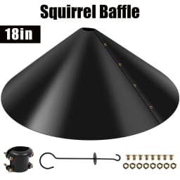 18 inch Squirrel Baffle Wrap Around Squirrel Proof Baffles Durable Plastic Bird Feeder Guard with Hook Outdoor Hanging Squirrel