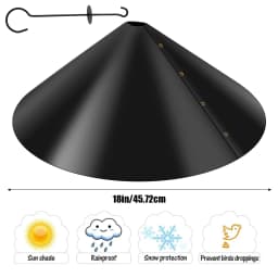 18 inch Squirrel Baffle Wrap Around Squirrel Proof Baffles Durable Plastic Bird Feeder Guard with Hook Outdoor Hanging Squirrel