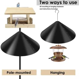 18 inch Squirrel Baffle Wrap Around Squirrel Proof Baffles Durable Plastic Bird Feeder Guard with Hook Outdoor Hanging Squirrel