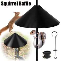18 inch Squirrel Baffle Wrap Around Squirrel Proof Baffles Durable Plastic Bird Feeder Guard with Hook Outdoor Hanging Squirrel