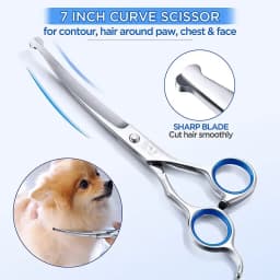 Premium Pet Grooming Scissors Safety Round Tip, Scissors Portable Stainless Steel Shears For Dogs & Cats Pets Shears Supplies