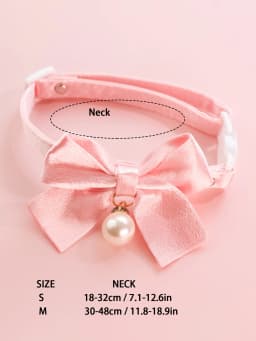 Cute Cats Collar Kitten Fairy Pink Lace Bow Hanging Pearl Pet Collar Cat Dog Bow Tie Jewelry Satin Rhinestone Puppy Collar