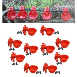 10Pack Automatic Bird Coop Feed Poultry Water Drinking Cups Plastic Chicken Fowl Drinker Cups Hanging Chicken Farm Tool