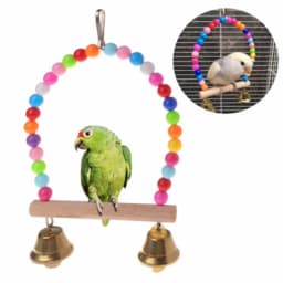 1/8PCS Set Combination Parrot Bird Toys Wood Articles Bite Pet Bird Toys For Parrot Training Bird Toy Swing Ball Bell Standing