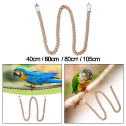 Parrot Rope Parrot Cage Toy Bird Perch Stand Bird Parrot Chewing Toy for Parakeet Conures Cockatiels Budgie Primary Color