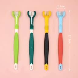 Three Sided Pet Toothbrush Three-Head Multi-angle Toothbrush Cleaning Dog Cat Brush Bad Breath Teeth Care Tool Cleaning Mouth