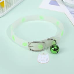 Cat Collar Glow in the Dark Footprint Cute Charms Adjustable Luminous Pet Collar for Kitten Chihuahua Night Walking Camping
