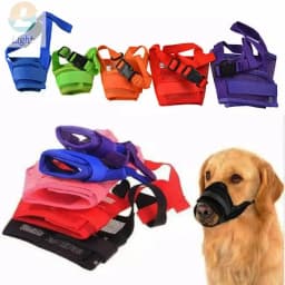 Dog Muzzle Anti Biting Barking Chewing Mesh Soft Dog Mouth Cover For Small Medium Large Dogs Adjustable Strap Breathable S-XXL