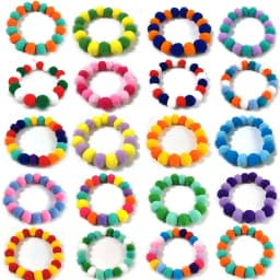 30pcs Pet Dog Bow Tie Rainbow Flower Hair Ball Necklace Collar Pet Dog Cat Bowties Neckties Dog Grooming Accessories