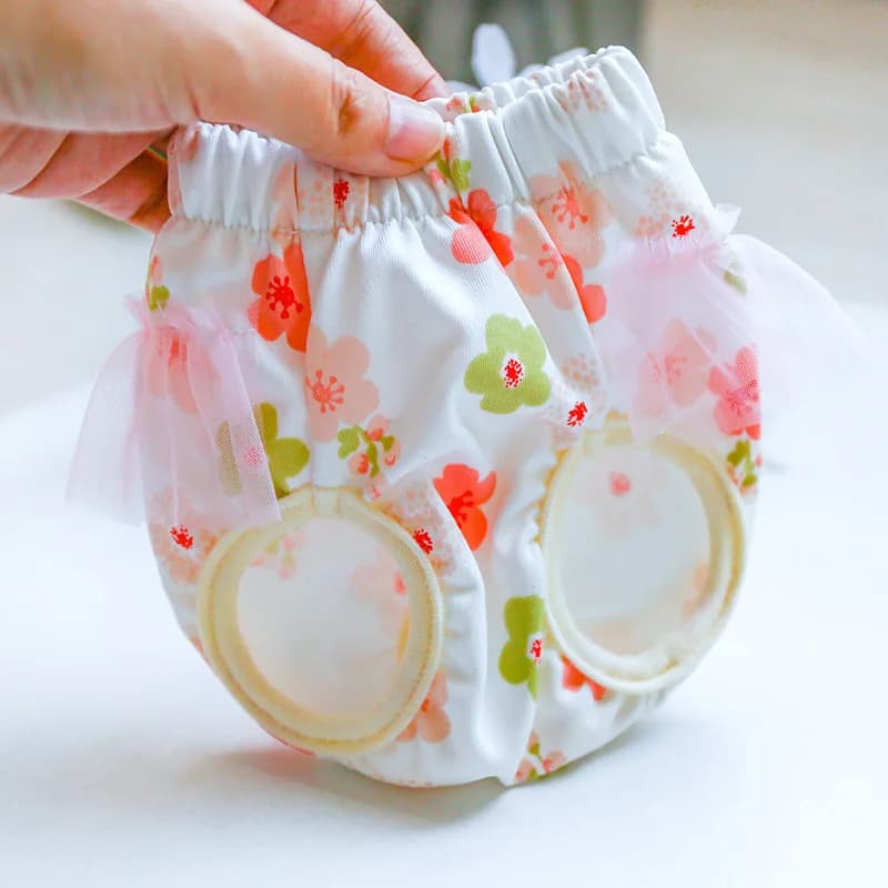 Pet Physiological Underwear Menstrual Pants Reusable Diapers for Dogs Cute Lace Floral Dog Heat Panties Female Chihuahua Shorts