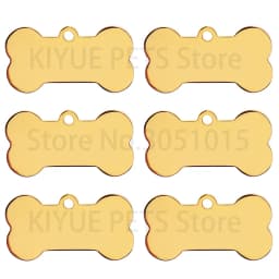 Stainless Steel 20Pcs Bone Dog ID Tag Keychain Engraved Pet ID Personalized Collar Tags Pendant Keyring Bone Pet Accessories