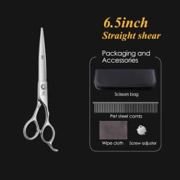 Fenice Pet Grooming Scissors 6/6.5/7/7.5 inch Professional Cutting Curved Thinning Chunker Shears For Pet Groomers Household Use