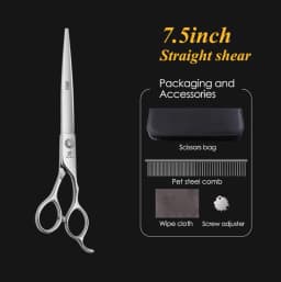 Fenice Pet Grooming Scissors 6/6.5/7/7.5 inch Professional Cutting Curved Thinning Chunker Shears For Pet Groomers Household Use