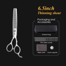Fenice Pet Grooming Scissors 6/6.5/7/7.5 inch Professional Cutting Curved Thinning Chunker Shears For Pet Groomers Household Use