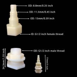 2Pcs Water Tank Hose Outlet Inlet Plastic Connector Poultry Pet Farming Chicken Rabbit Drinker Barbed Pagoda Joint Coupling