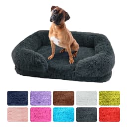 Dog Bed Dog Plush Pet Bed Winter Thickened Pad Dog Sleeping Bed Sofa Removable Pad Dog Small Large Dog Square Kennel