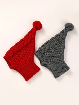Hand Knit Winter Wool Greyhound Large Dog Beanie Hat Dog Accessories Whippet Snood for Dogs