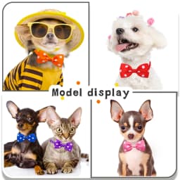 10/20PCS Dog Acccessories Adjustable Bowtie For Small Dog Cat Solid Color Polka Dot Style Bow Tie Necklace Pet Grooming Supplies