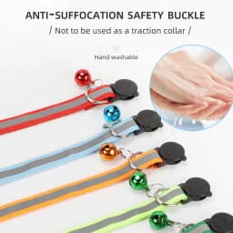 ROJECO Cat Collar with Bell Reflective Colorful Night Safety Collar For Cats Adjustable Cat Kitten Necklace Pet Leash Supplies