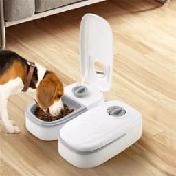 Dog Feeder Cat Automatic Feeding Water Bowl White Pet Food Storage Dispenser Container Pets Puppy Kitten Accessories