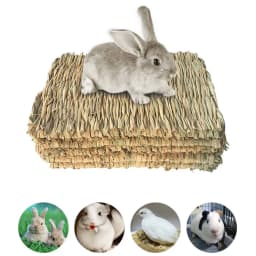Rabbits Bunny Pet Chew Mat Small Animal Woven Hay Mat Natural Straw House Cage Accessories For Guinea Pig Chinchilla Hamster Rat