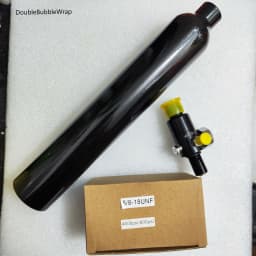 0.38L Matte Black Flat Aluminum Bottle 50mm OD 5/8"-18 UNF Inlet Thread Tank Bottle 20Mpa 4500psi Tank For Cylinder Diving