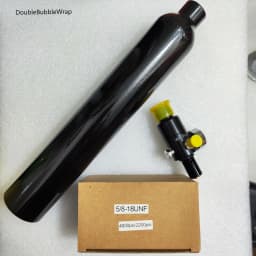 0.38L Matte Black Flat Aluminum Bottle 50mm OD 5/8"-18 UNF Inlet Thread Tank Bottle 20Mpa 4500psi Tank For Cylinder Diving