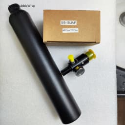 0.38L Matte Black Flat Aluminum Bottle 50mm OD 5/8"-18 UNF Inlet Thread Tank Bottle 20Mpa 4500psi Tank For Cylinder Diving