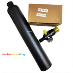 0.38L Matte Black Flat Aluminum Bottle 50mm OD 5/8"-18 UNF Inlet Thread Tank Bottle 20Mpa 4500psi Tank For Cylinder Diving