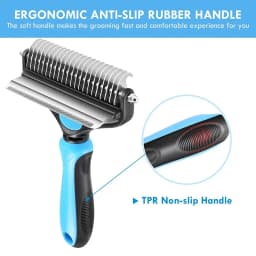2In1 Professional Dog Combs Rake Safe Double-Sided Comfortable Handle Pet Grooming Brush For Dog Cat Remove Knots Tangles Easily