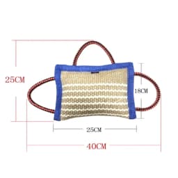 Handles Tough Jute Dog Bite Pillow Linen Tug Toy Aggressive Biting Pad Interactive Pull Chew Bag For Medium Large Pets