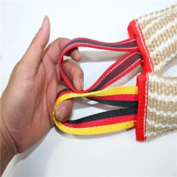 Handles Tough Jute Dog Bite Pillow Linen Tug Toy Aggressive Biting Pad Interactive Pull Chew Bag For Medium Large Pets