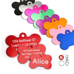 Personalized Dogs Cats ID Tag Custom Alloy Bone Puppy Kitten Collar Accessories Anti-lost Pet Name Tags for Small Large Dog Cat