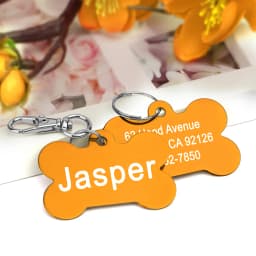 Personalized Dogs Cats ID Tag Custom Alloy Bone Puppy Kitten Collar Accessories Anti-lost Pet Name Tags for Small Large Dog Cat