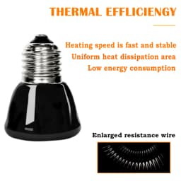 25/50/75/100W E27 Reptile Pet Heating Lamp Black Infrared Ceramic Emitter Heat Light Bulb Turtle Lizard Pet Brooder 220V